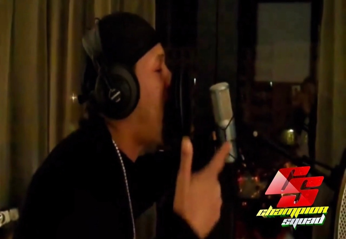 Redman recording a dubplate for Champion Squad